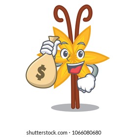 With money bag vanilla character cartoon style