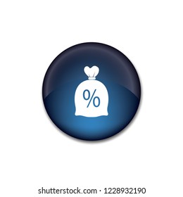 Money bag vector button, web design element