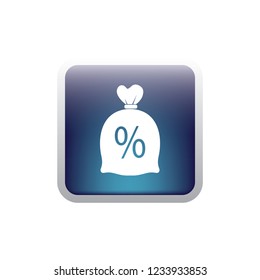 Money bag vector button, web design element