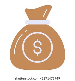 Money bag vector design in editable style, financial sack