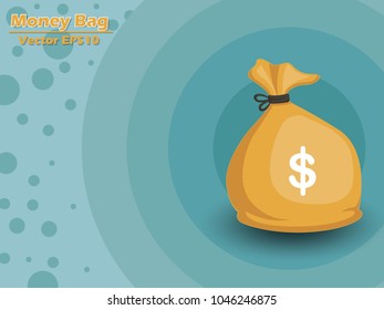 Money bag vector EPS10 icon with dollar sign. color and Background. Gift and decorative element. vector illustration