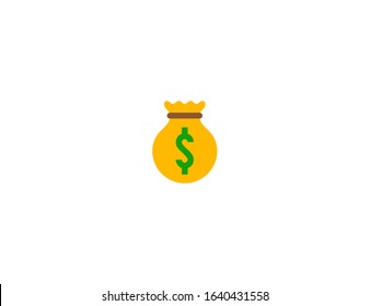 Money bag vector flat icon. Isolated US dollar money bag emoji illustration  svg