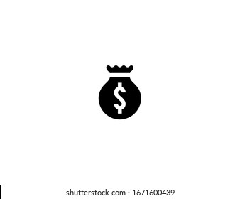 Money bag vector flat icon. Isolated US dollar money bag illustration 