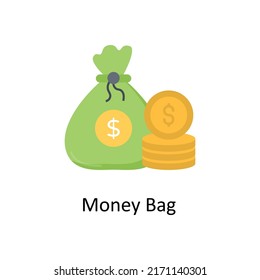Money Bag   vector flat icon for web isolated on white background EPS 10 file