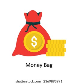 Money Bag vector Flat Icon Design illustration. Symbol on White background EPS 10 File 