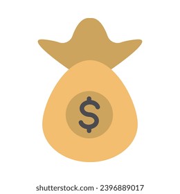 Money bag Vector Flat Icon For Personal And Commercial Use.
