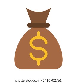 Money Bag Vector Flat Icon For Personal And Commercial Use.
