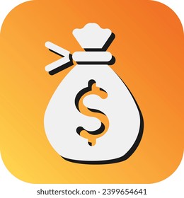 Money Bag Vector Glyph Gradient Background Icon For Personal And Commercial Use.
