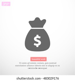 Money bag . vector icon 10 EPS