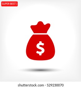 Money bag . vector icon 10 EPS
