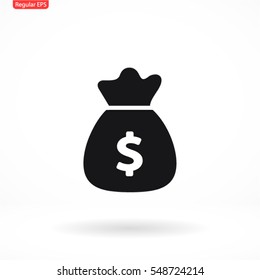 Money bag . vector icon 10 EPS