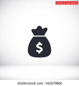 Money bag . vector icon 10 EPS