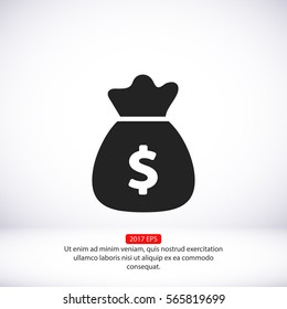 Money bag . vector icon 10 EPS