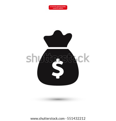Money bag . vector icon 10 EPS