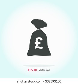 Money bag vector icon.