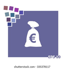 Money bag vector icon.