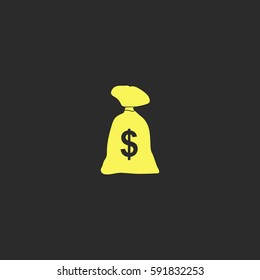 Money bag vector  icon.