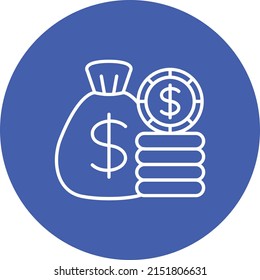 Icono vector Bolsa de dinero. Se puede usar para imprimir, móviles y aplicaciones web.