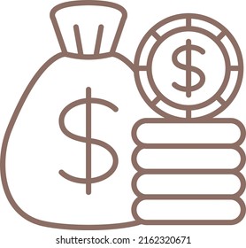 Money Bag vector icon. Can be used for printing, mobile and web applications.