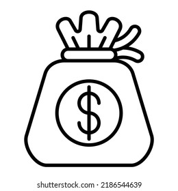 Money Bag vector icon. Can be used for printing, mobile and web applications.