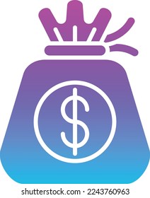 Money Bag vector icon. Can be used for printing, mobile and web applications.