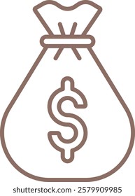 Money Bag vector icon. Can be used for printing, mobile and web applications.