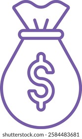 Money Bag vector icon. Can be used for printing, mobile and web applications.