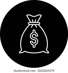 Money Bag vector icon. Can be used for printing, mobile and web applications.