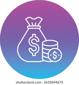 Money Bag vector icon. Can be used for printing, mobile and web applications.