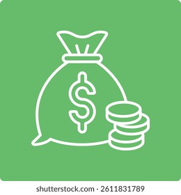 Money Bag vector icon. Can be used for printing, mobile and web applications.