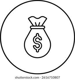 Money Bag vector icon. Can be used for printing, mobile and web applications.