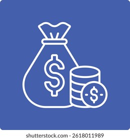 Icono de Vector de la bolsa de dinero. Se puede utilizar para aplicaciones de impresión, móviles y de Web.