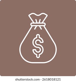 Icono de Vector de la bolsa de dinero. Se puede utilizar para aplicaciones de impresión, móviles y de Web.