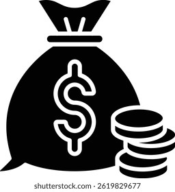 Money Bag vector icon. Can be used for printing, mobile and web applications.