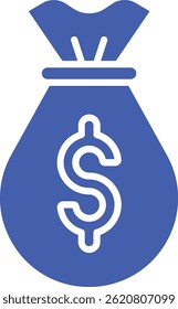 Icono de Vector de la bolsa de dinero. Se puede utilizar para aplicaciones de impresión, móviles y de Web.