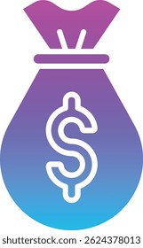 Icono de Vector de la bolsa de dinero. Se puede utilizar para aplicaciones de impresión, móviles y de Web.