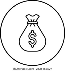 Money Bag vector icon. Can be used for printing, mobile and web applications.