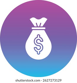Icono de Vector de la bolsa de dinero. Se puede utilizar para aplicaciones de impresión, móviles y de Web.
