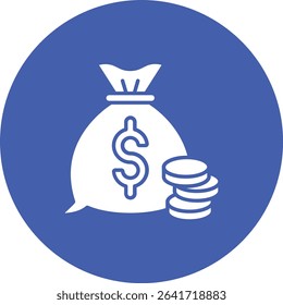 Money Bag vector icon. Can be used for printing, mobile and web applications.