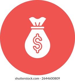 Icono de Vector de la bolsa de dinero. Se puede utilizar para aplicaciones de impresión, móviles y de Web.