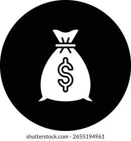 Icono de Vector de la bolsa de dinero. Se puede utilizar para aplicaciones de impresión, móviles y de Web.