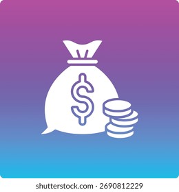 Money Bag vector icon. Can be used for printing, mobile and web applications.