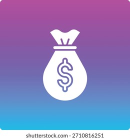 Icono de Vector de la bolsa de dinero. Se puede utilizar para aplicaciones de impresión, móviles y de Web.