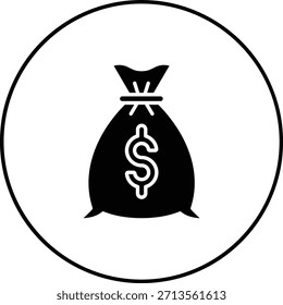 Icono de Vector de la bolsa de dinero. Se puede utilizar para aplicaciones de impresión, móviles y de Web.