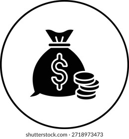 Ícone do vetor Money Bag. Pode ser usado para impressão, aplicativos móveis e da Web.