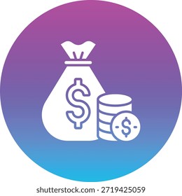 Ícone do vetor Money Bag. Pode ser usado para impressão, aplicativos móveis e da Web.