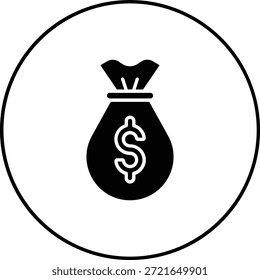Ícone do vetor Money Bag. Pode ser usado para impressão, aplicativos móveis e da Web.