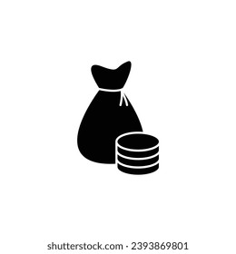  Money bag vector icon coins icon