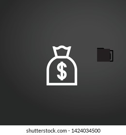 Money Bag vector icon. Money Bag concept stroke symbol design. Thin graphic elements vector illustration, outline pattern for your web site design, logo, UI. EPS 10.