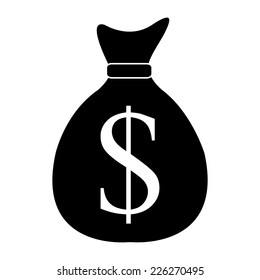  Money bag vector icon with dollar sign